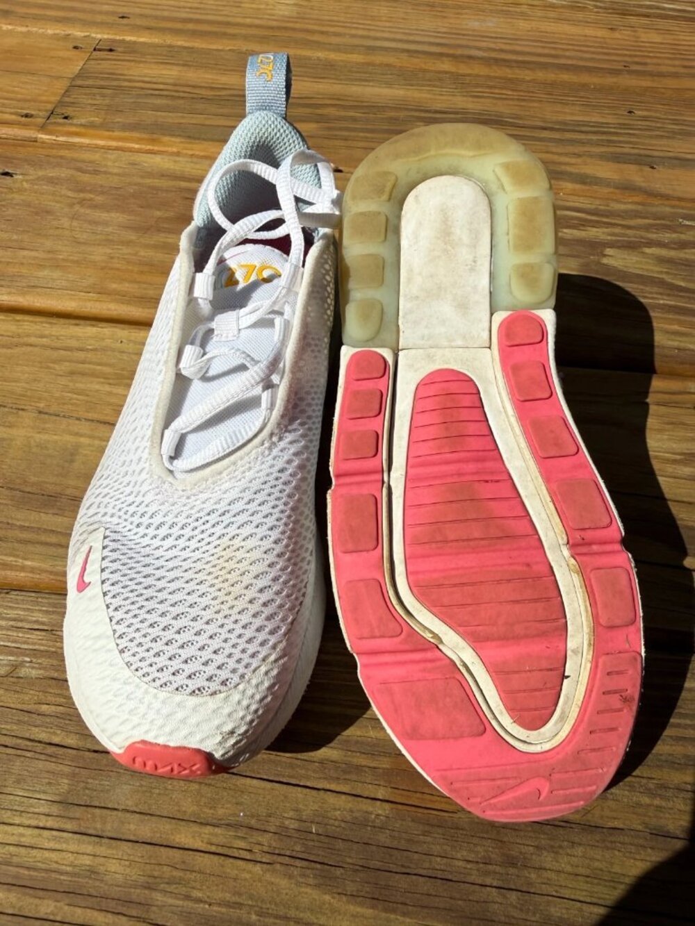 Nike Air Max 270 Girls white and pink 3Y - Picture 2 of 2